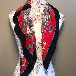 💃Silk Scarf and Pink floral Designer🧣